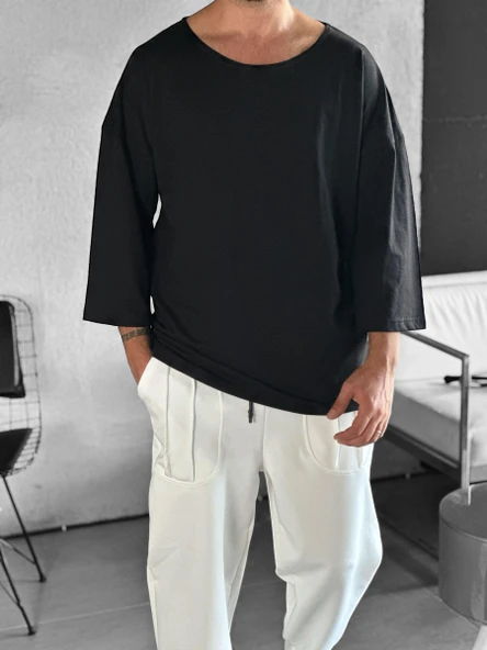 Fakir Kol Siyah Bohem T-Shirt - 3