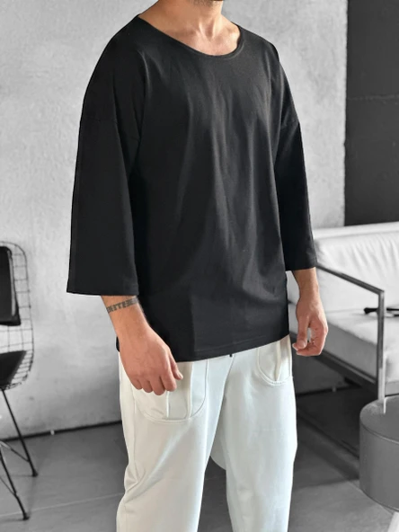 Fakir Kol Siyah Bohem T-Shirt - 2