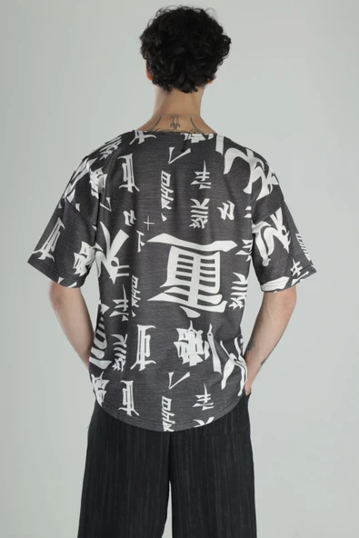 Chinese Detaylı Pamuk T-Shirt - 4