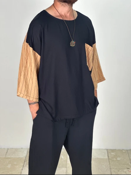 Fakir Kol Viscon Kahverengi Oversize T-Shirt - 3