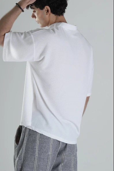 İtalyan Kesim Beyaz T-Shirt - 3