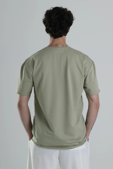 Yeşil Halat Detaylı Tasarım T-Shirt - 5