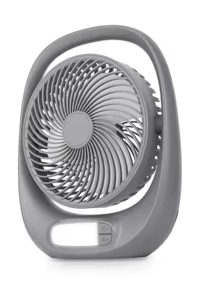 Auhma Aufn01 7 İnç Şarjlı Masaüstü Vantilatör LED Işıklı Sessiz 3 Kademeli