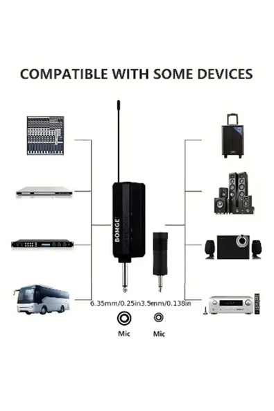 Profesyonel Çiftli Kablosuz Mikrofon Seti Karaoke Şarj Edilebilir 50 Metre Mesafe - 4