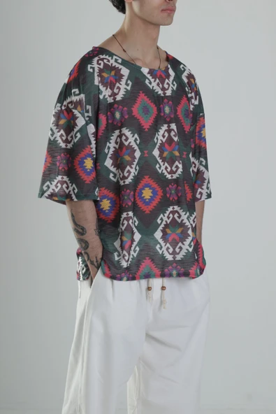 Etnik Desenli T-Shirt - 3