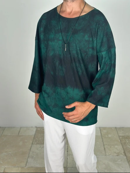 Yeşil Batik Fakir Kol T-Shirt - 2