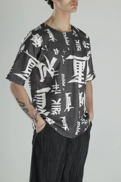 Chinese Detaylı Pamuk T-Shirt - 3