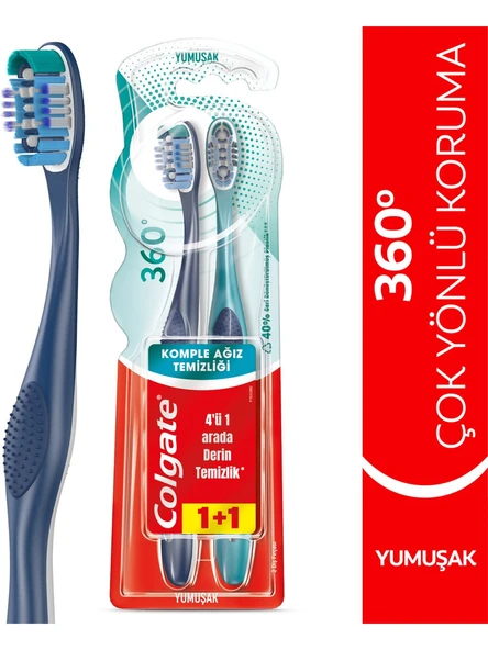 Colgate 360 Diş Fırçası Komple Ağız Yumuşak 1+1- (2 Adet) - 2