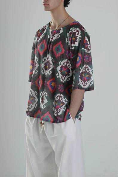 Etnik Desenli T-Shirt - 2
