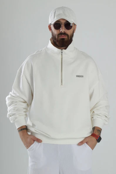 Oversize Beyaz Hoodie