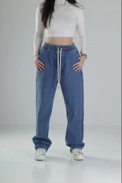 Mavi Baggy Kot Pantolon