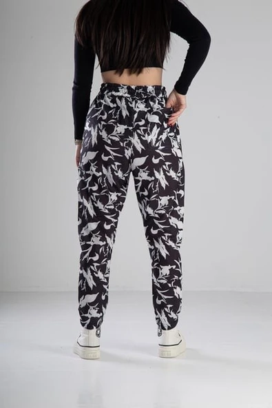 Yaprak Desenli Jogger Pantolon - 4