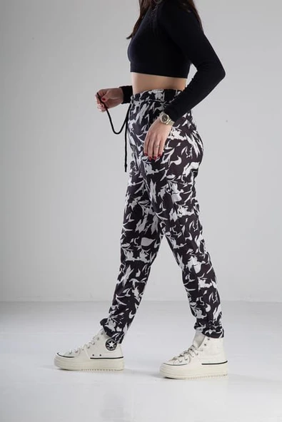 Yaprak Desenli Jogger Pantolon - 3