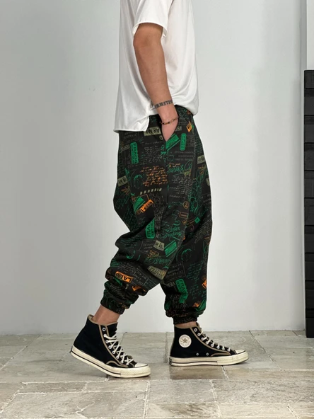 Erkek Mailbox Desenli Yazlık Spor Şalvar - 3