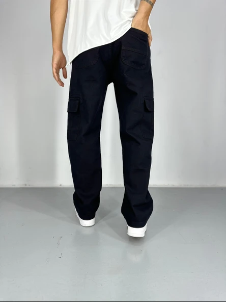 Erkek Premium Kalite Siyah Kargo Pantolon - 3