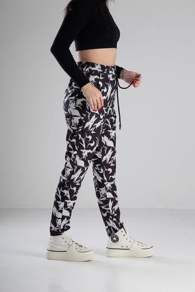 Yaprak Desenli Jogger Pantolon - 2