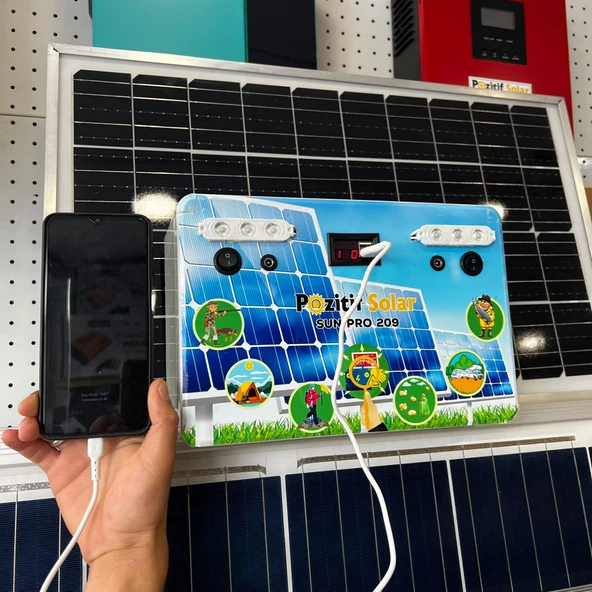 SunPro 213 Taşınabilir Güç Kaynağı Solar Jenaratör Hazır Set 18 Ah Lifepo4 - 6