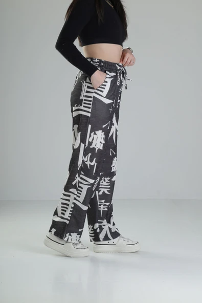 Chinese Desenli Baggy Pantolon - 3