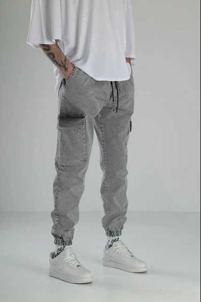 Premium Kalite Gri Jogger Pantolon - 2