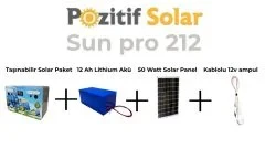 SunPro 212 Taşınabilir Güç Kaynağı Solar Jenaratör Hazır Set 12 Ah Lifepo4 ürün görseli 1