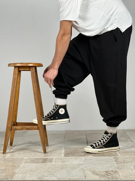 Erkek Siyah Spor Şalvar - 6