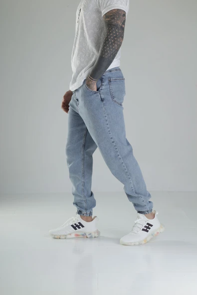 Buz Mavisi Jogger Kot Pantolon - 3