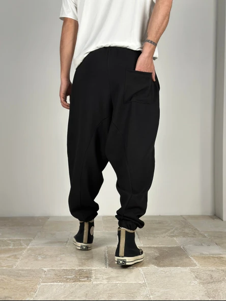 Erkek Siyah Spor Şalvar - 3