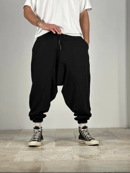 Erkek Siyah Spor Şalvar - 4