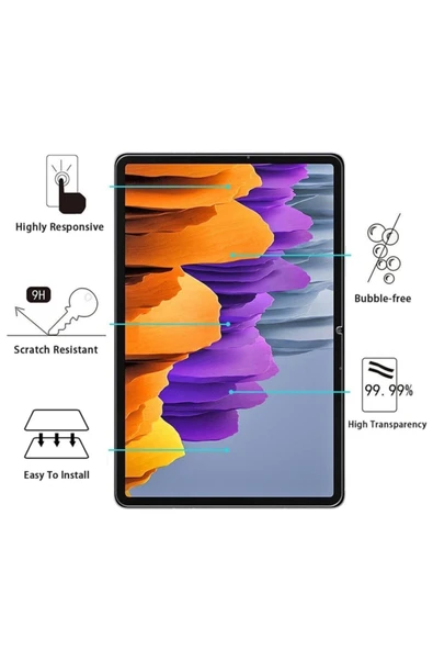 Dolia Samsung Galaxy Tab S7 Fe Wifi Sm-t733 Temperli 9h Nano Kırılmaz Cam - Resim 2