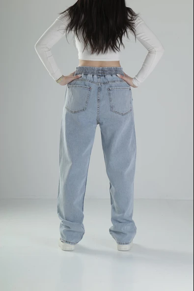 Premium Kalite Buz Mavisi Baggy Pantolon - 4