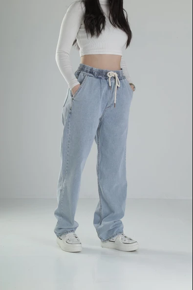 Premium Kalite Buz Mavisi Baggy Pantolon - 3