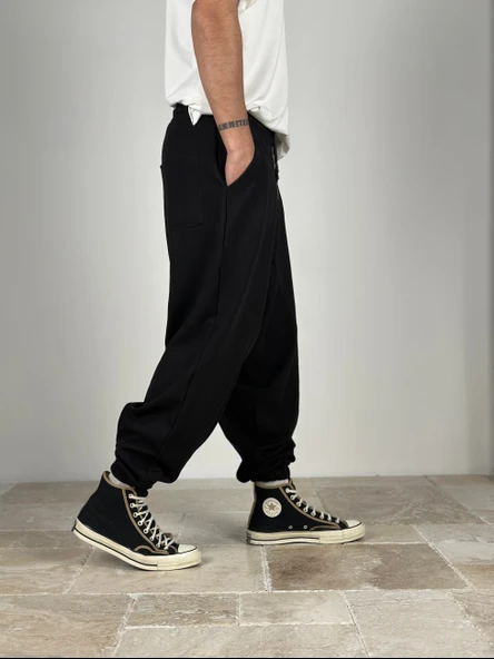 Erkek Siyah Spor Şalvar