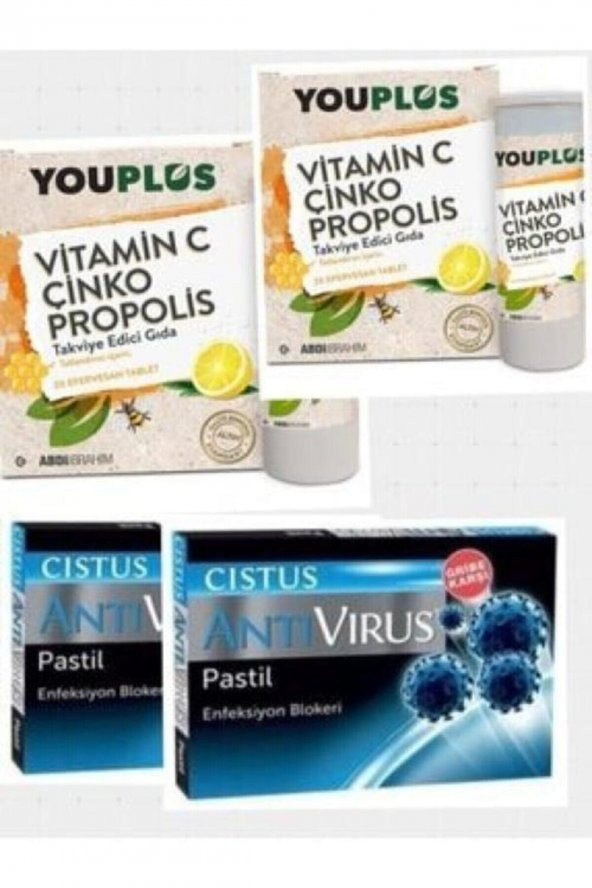 Youplus  2 Adet Vitamin C Çinko Propolis Ve 2 Adet Cistus Antivirüs Pastil 2 Youplus 2 Cistus