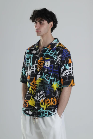 Grafiti Desenli Gömlek - 5