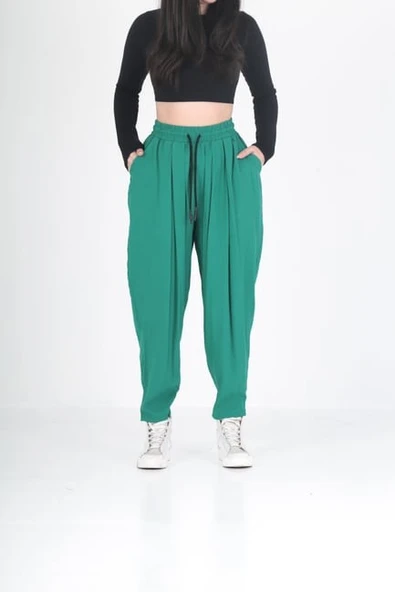 Aerobin Keten Yeşil Pantolon