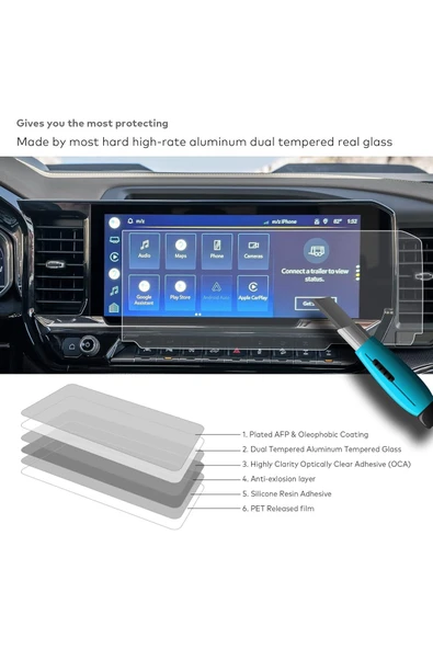 ZDN Case GMC Sierra 13,4 inç Navigasyon Multimedya Uyumlu Nano 9H Ekran Koruyucu - 1