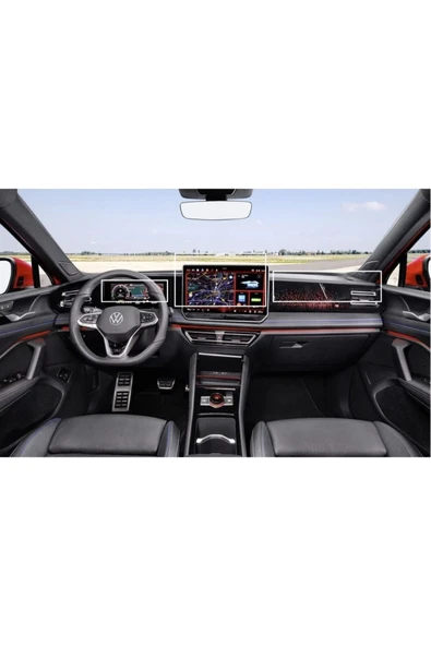 ZDN Case Volkswagen Yeni Tiguan E-Tsi Multimedya Gösterge ve Klima Konsol Uyumlu Nano Ekran Koruyucu Set 2024