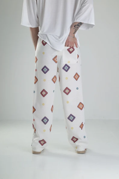 Desenli Baggy Pantolon - 4