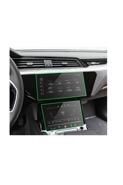 ZDN Case Audi Q8 2020-2023 Gösterge Ve Multimedya Çift Ekran Koruyucu Navigasyon 9H Nano Ekran Koruyucu - 3