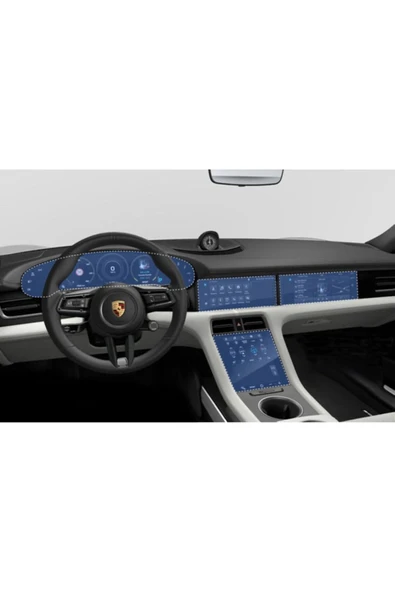 ZDN Case Porsche Taycan 4s Navigasyon Gösterge ve Bilgi Ekranı Uyumlu 9H Nano Ekran Koruyucu