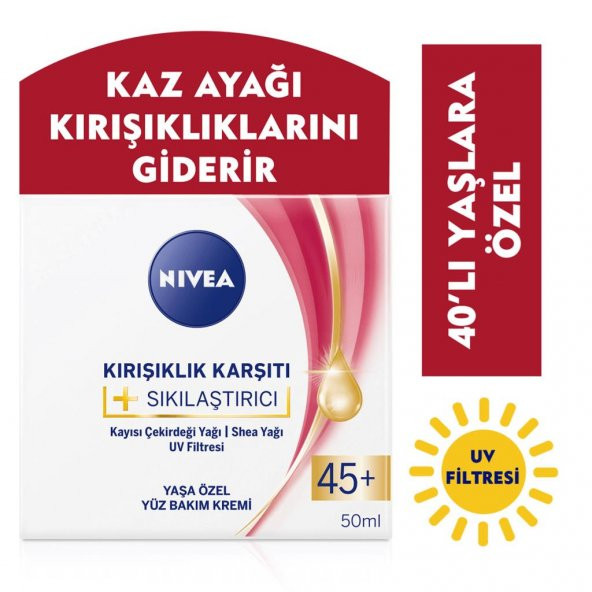 Nivea Kırıklık Karşıtı Sıkılaştır Krem 45+Yaş 50Ml