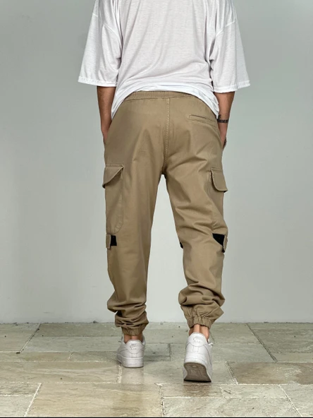 Premium Kalite Gabardin Kumaş Power Jogger Pantolon - 5