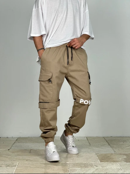 Premium Kalite Gabardin Kumaş Power Jogger Pantolon - 4