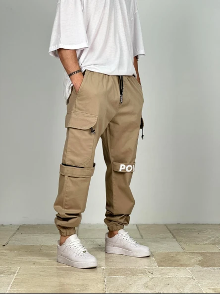 Premium Kalite Gabardin Kumaş Power Jogger Pantolon - 1