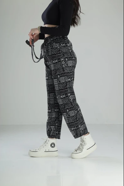 Kemer Detaylı Etnik Baggy Pantolon - 2