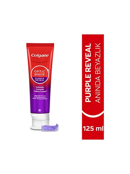 Colgate Optic White Purple Reveal 125 ml 2 Paket 2 Adet