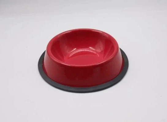 Kırmızı Çelik Kedi Köpek Mama-Su Kabı 16 Cm