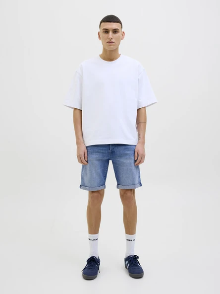 JACK JONES Erkek Likralı Kot Şort 12269608 - 3