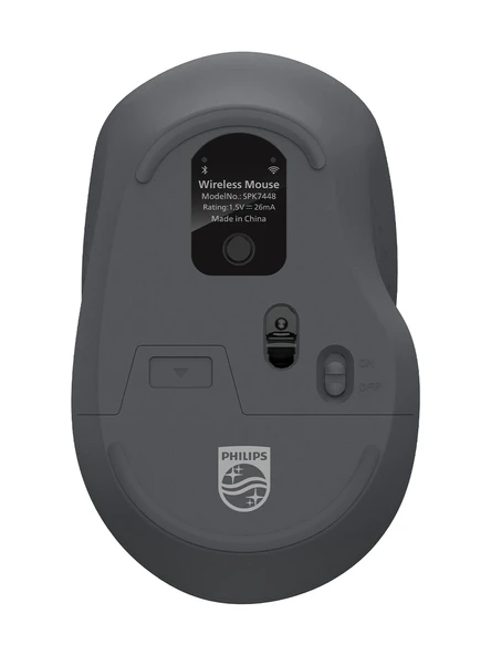 Philips SPK7448G Dual Mod 2.4 GHz + Bluetooth 1600DPI Ergonomik 3 Tuşlu Sessiz Optik Mouse Gri - Resim 5