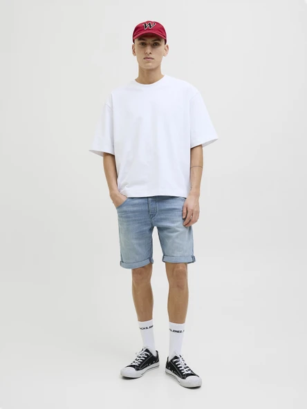 JACK JONES Erkek Likralı Kot Şort 12269608 - 3